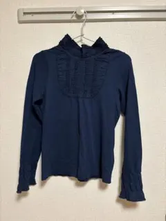 ピンクハウス ローンヨーク ピコフリル ハイネック カットソー　ネイビー