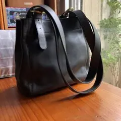 オールドコーチ　vintage コーチ　ブラック ショルダーバッグ
