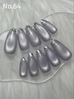【オーダー】ネイルチップ ガラスフレンチ マグネットネイル ニュアンスネイル
