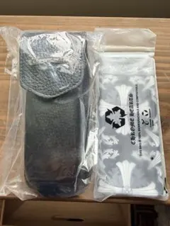 新品・未開封】クロムハーツ純正レザーケース＆眼鏡拭きセット（青 