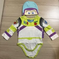 【美品】バズ・ライトイヤー 長袖ロンパース 帽子セット 80cm なりきりバズ