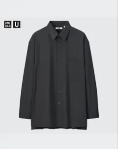 UNIQLO U オーバーサイズシャツ 長袖 ダークグレー M 綿100%