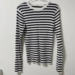 SHIPS 白黒ストライプ 長袖トップス