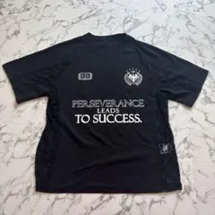 レース切り替え 半袖Tシャツ ブラック