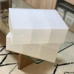 【中古品】無印良品 ポリプロピレン小物収納ボックス３段(半透明) 2個セット