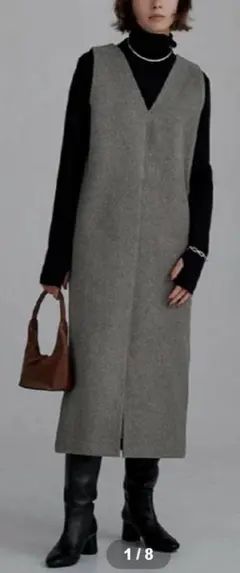 ☆美品☆ur’s　フェイクウール V ネック ワンピース　ユアーズ