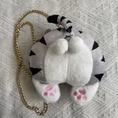 猫のおしり ぬいぐるみポシェット しっぽ付きチェーン付き