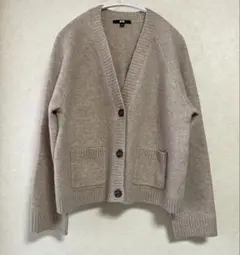 UNIQLO スフレヤーン カーディガン ベージュLサイズ