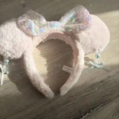 ディズニーリゾート　ミニー　カチューシャ　イヤリング　ホワイト　ピンク