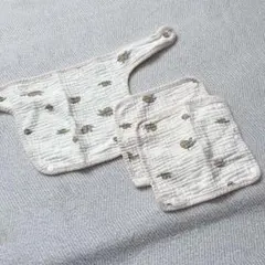 抱っこ紐カバー よだれパッド レモン　ガーゼ　ボタニカル　3点セット