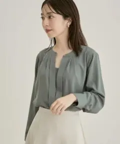 【新品未使用】VIS洗える・防シワ フロントタック長袖ブラウス