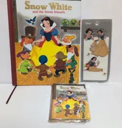 白雪姫と七人の小人 絵本型ハード背表紙ノート 絵本型付箋 シールセット