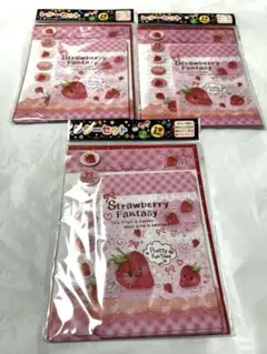 平成　レトロ　ファンシー　いちご　レターセット　おまとめ売り　シール付き