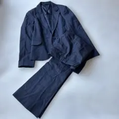 NEXT BLUE パンツ スーツ セットアップ ネイビー リネン風 7号