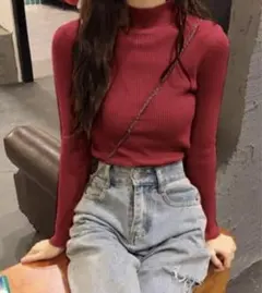 タートルネック（赤）