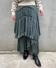 CIAOPANIC サテンティアードマキシスカート