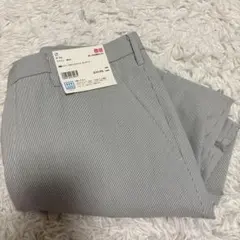 新品 ユニクロ 感動パンツ（ウルトラライト）ストライプ 88cm グレー