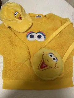 【セサミストリート】ビッグバード フリーススウェット キャップ バッグセット