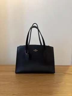 COACH ブラック レザートートバッグ