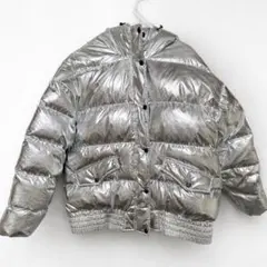 GAP シルバー ダウンジャケット フード付き