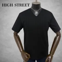 HIGH STREET 半袖Tシャツ　ＶネックTシャツ　黒　ブラック系のサムネイル