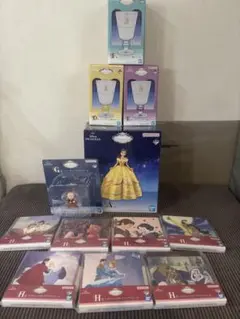 ディズニー 一番くじ Enchanted Glow セット ベルA賞、グラス