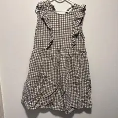 120 ギンガムチェック　ノースリーブ ワンピース テータテート