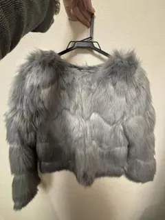 H&M グレー ファーコート