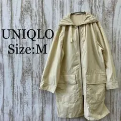 ユニクロ❤️フーデッドコート　ポケット　アウター　シンプル　アイボリー　M