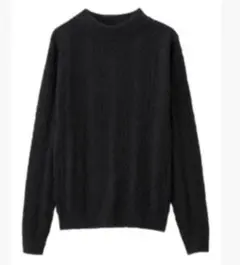 S 新品 ブークレレースセーター（長袖）NR ハイネック コットン GU 黒