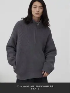 HALF ZIP AZE KNIT WYM LIDNM ハーフジップ ニット