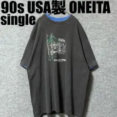 90s USA製ヴィンテージ　ONEITA 無地　シングルステッチTシャツ　XL 90s 状態良好】ONEITA 無地 ブランクTシャツ シングルステッチ XL