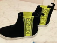 美品　送料無料　KENZO ハイカットスニーカー 黒/黄緑のサムネイル