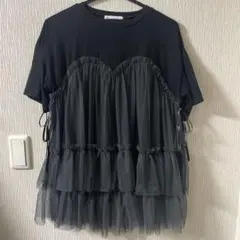 CIAOPANIC チュールフリル Tシャツ ブラック