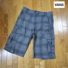 VANS カーゴショートパンツ チェック柄 グレー 28インチのサムネイル