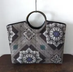 773 おでかけバック 大島紬 正絹 着物リメイク