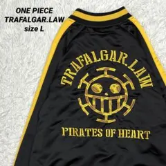 極美品 ワンピース スカジャン トラファルガー•ロー 刺繍 サイドライン 黒 黄 ワンピース ONE PIECE トラファルガー・ロー 刺繍スカジャン OPSJ-014