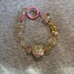 ハンドメイド フラワーモチーフ ストラップ