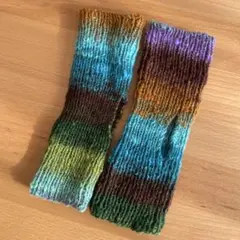 ハンドメイド◎手編みの指出し手袋◎ハンドウォーマー◎野呂英作さんソックヤーン