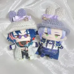 〖パープル×ホワイト〗にじぱぺっと にじぱぺ ぬい服 ぬい帽子