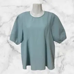 【OPAQUE.CLIP】　ぺプラムブラウス/ブルー系/M(38)