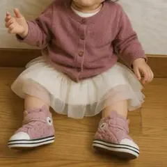 コンバース オールスター クマさん ピンク ボアスニーカー 耳付き 14cm