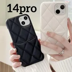 ✴︎新品未使用✴︎ iPhoneケース　レザー調　ミニポケット付き　キルティング