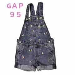 GAP キッズ デニム オーバーオール 花柄 刺繍　95