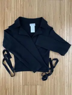agnès b. ブラックラップ(カシュクール)カーディガン S