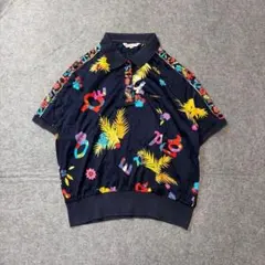 【美品】LEONARD SPORT モノトーンプリント ポロシャツ 総柄 44 レオナール LEONARD SPORT ポロシャツ 半袖 速乾 トップス 44 - メルカリ