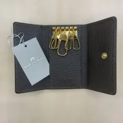 新品　mila schön ミラショーン　ダークブラウン レザーキーケース 5連
