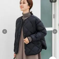 URBAN RESEARCH DOORS ダウンキルトショートブルゾン ブラック