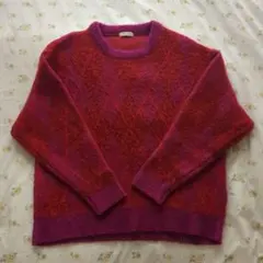 FREAK’S STORE アーガイルシャギーニット パープル FREE