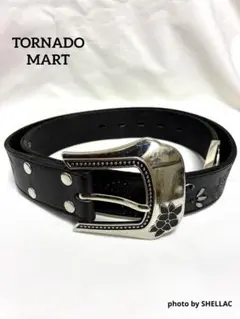 TORNADO MART 装飾リーフデザイン デコレートバックル 本革ベルトのサムネイル